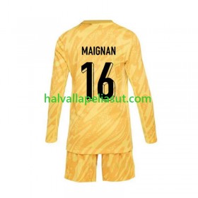 Jalkapallo Pelipaidat/Peliasut Ranska Mike Maignan 16 Maalivahti Lasten Kotipaita Euro 2024 Pitkähihainen